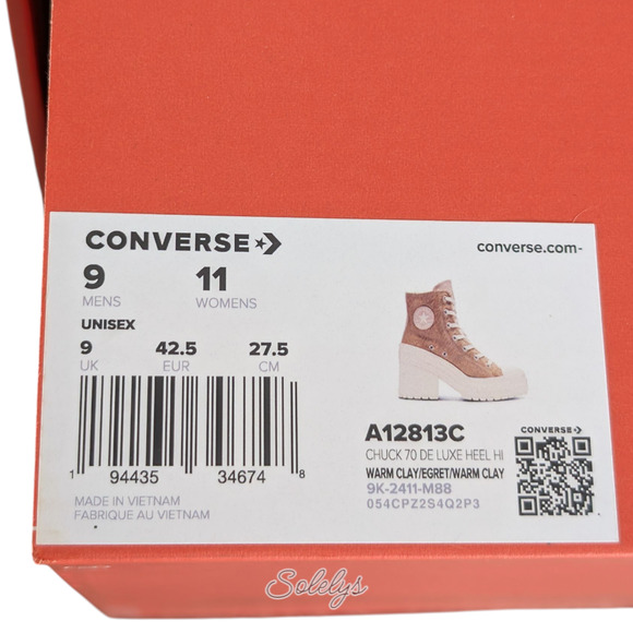 Converse Chuck 70 De Luxe Heel Genuine Calf Pony Hair Platform Sneaker 11 NEW - Picture 7 of 12